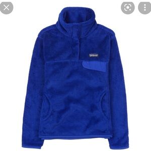 Patagonia ReTool fleece in royal blue.
